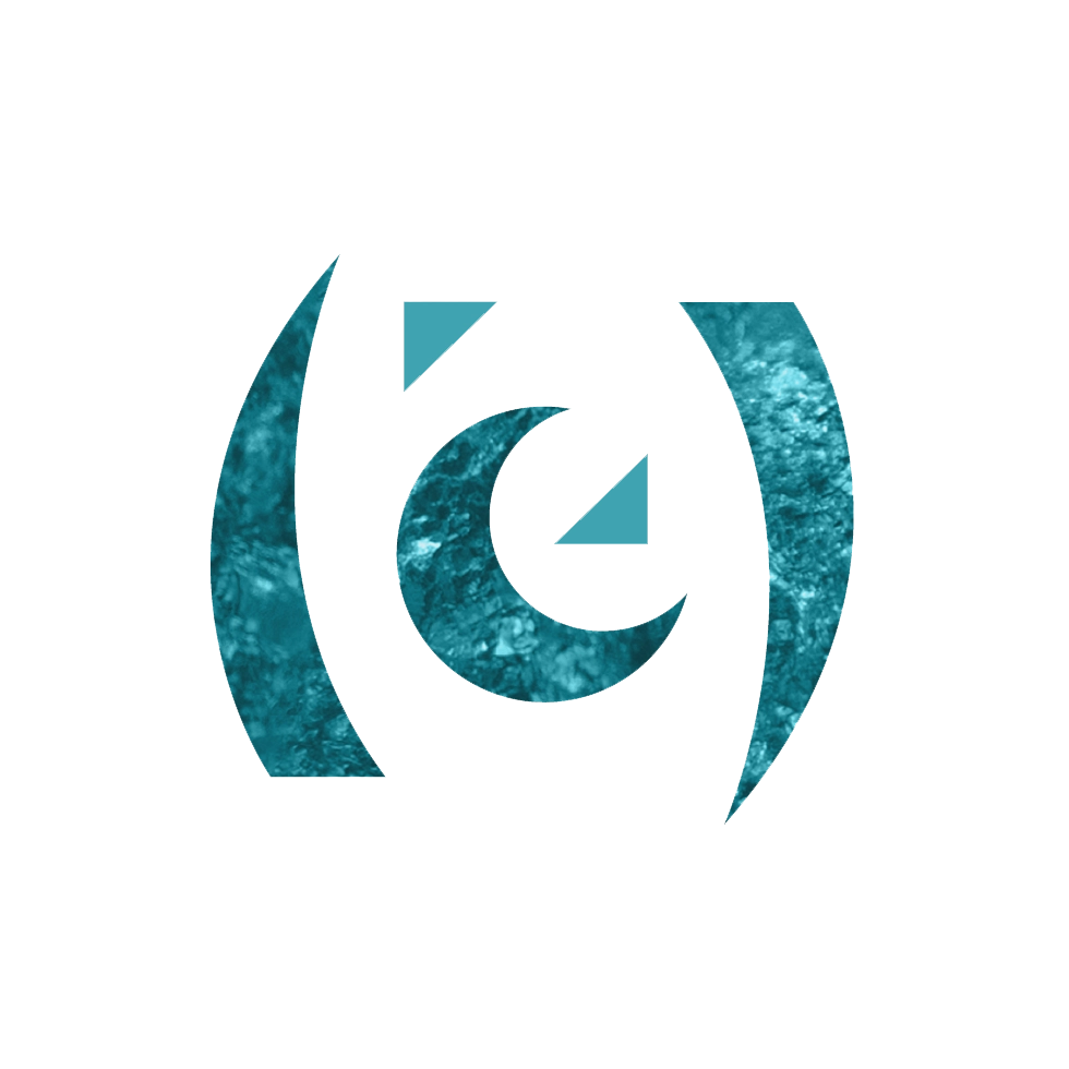 Logo bleu turquoise avec une texture rocheuse